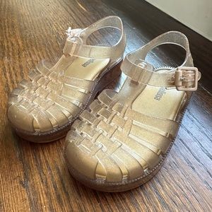 Mini Melissa gold glitter jelly shoes
